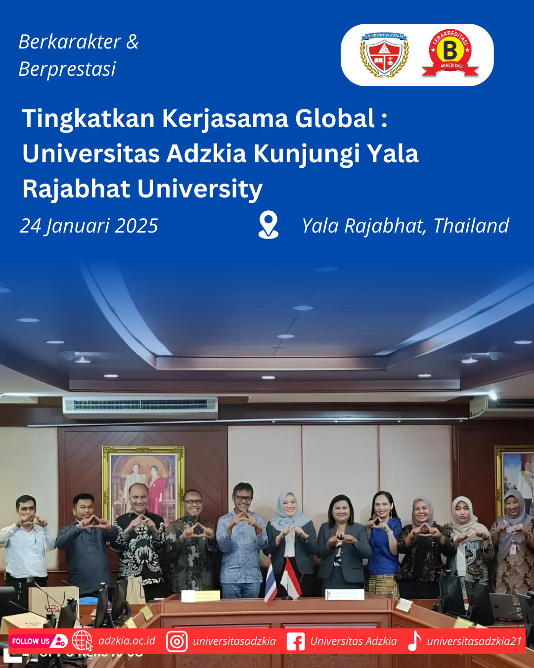 Univeritas Adzkia Jajaki Kerjasama Internasional bersama Yala Rajabhat University, Thailand